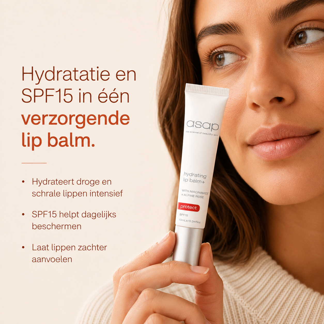 ASAP Hydrating Lip Balm+ is een hydraterende lipbalsem voor droge, schrale of snel trekkerige lippen.