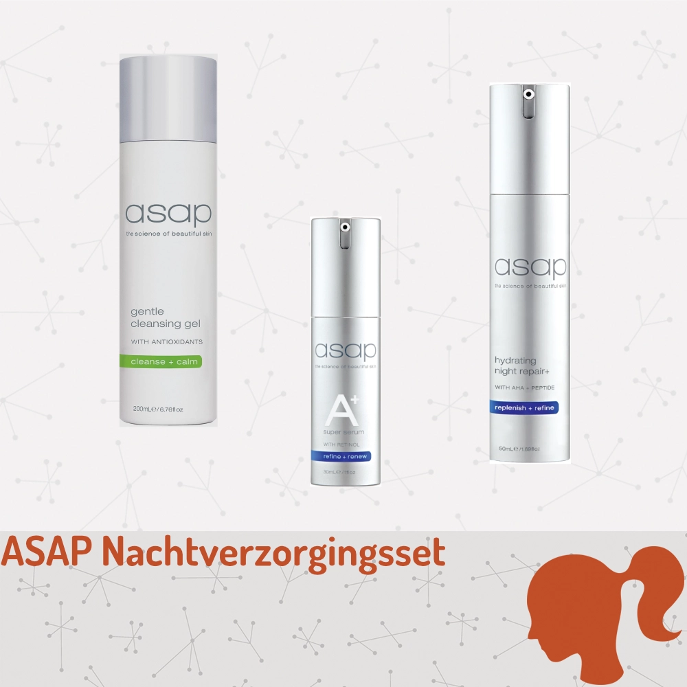 ASAP Perfecte Nachtverzorging Set 3-delig avondroutine met retinol en AHA
